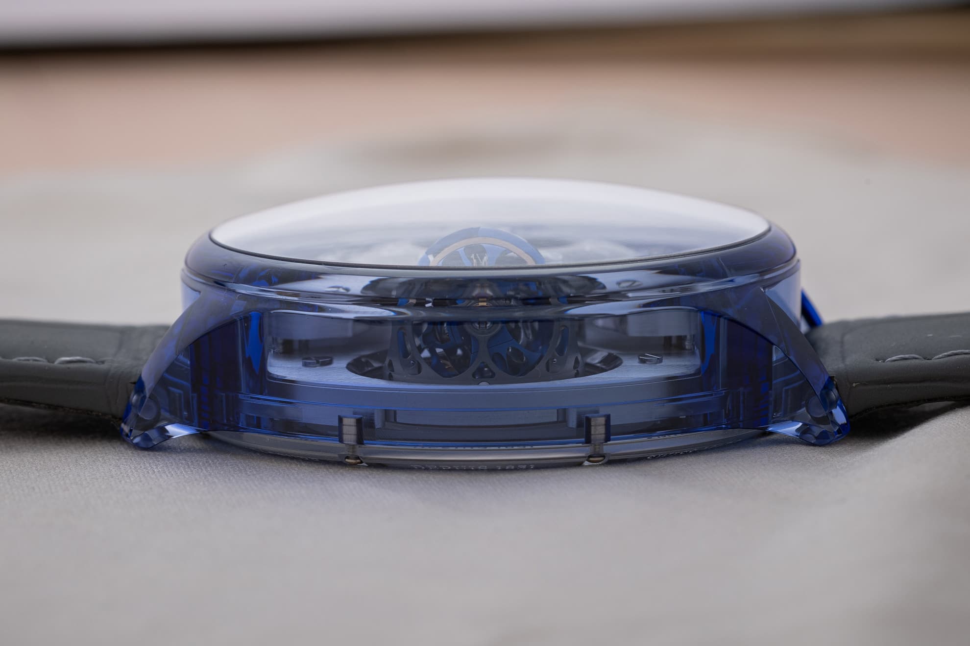 In-house calibre with rhodium finishing