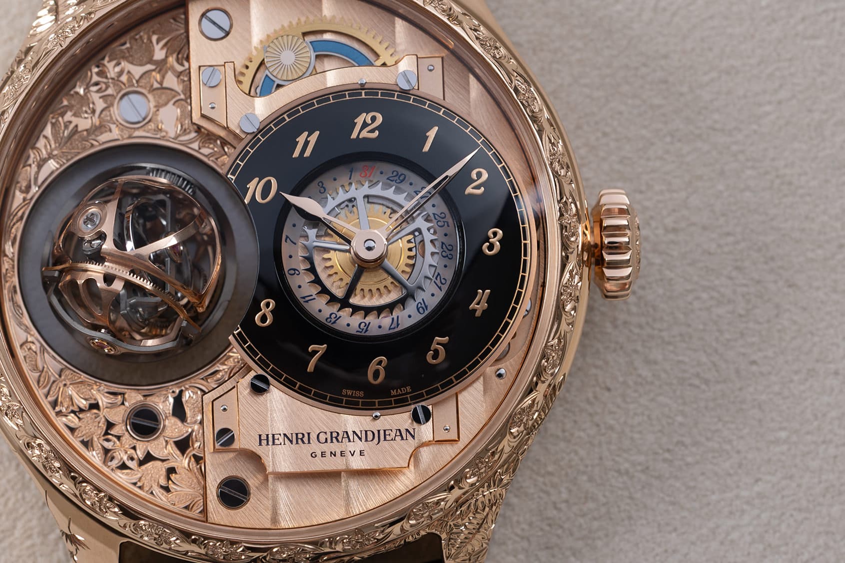 Rose gold hands