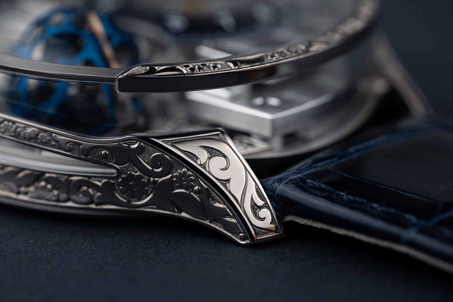 Hand-carved case engraving