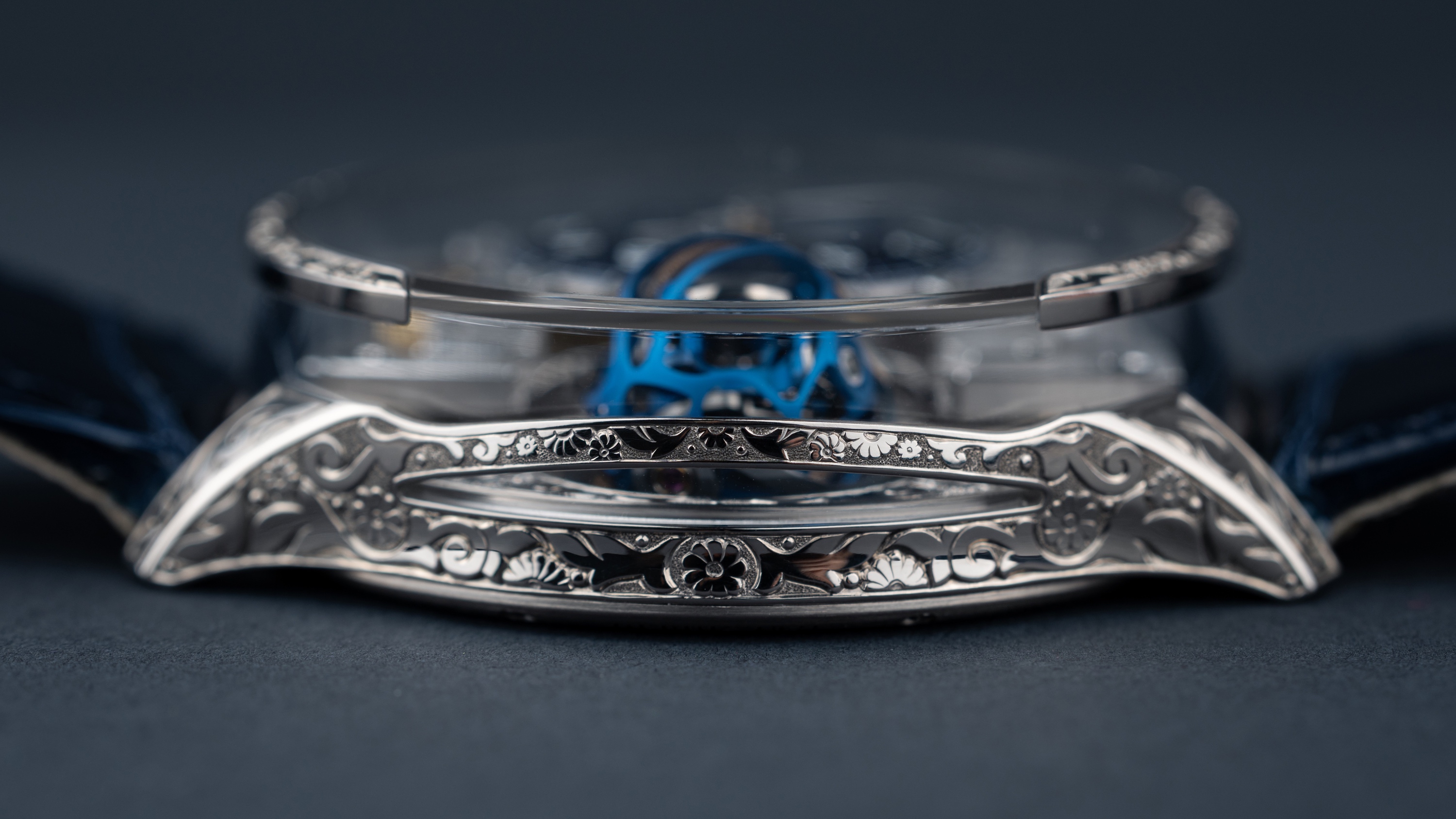 Henri Grandjean Carved White Gold full watch