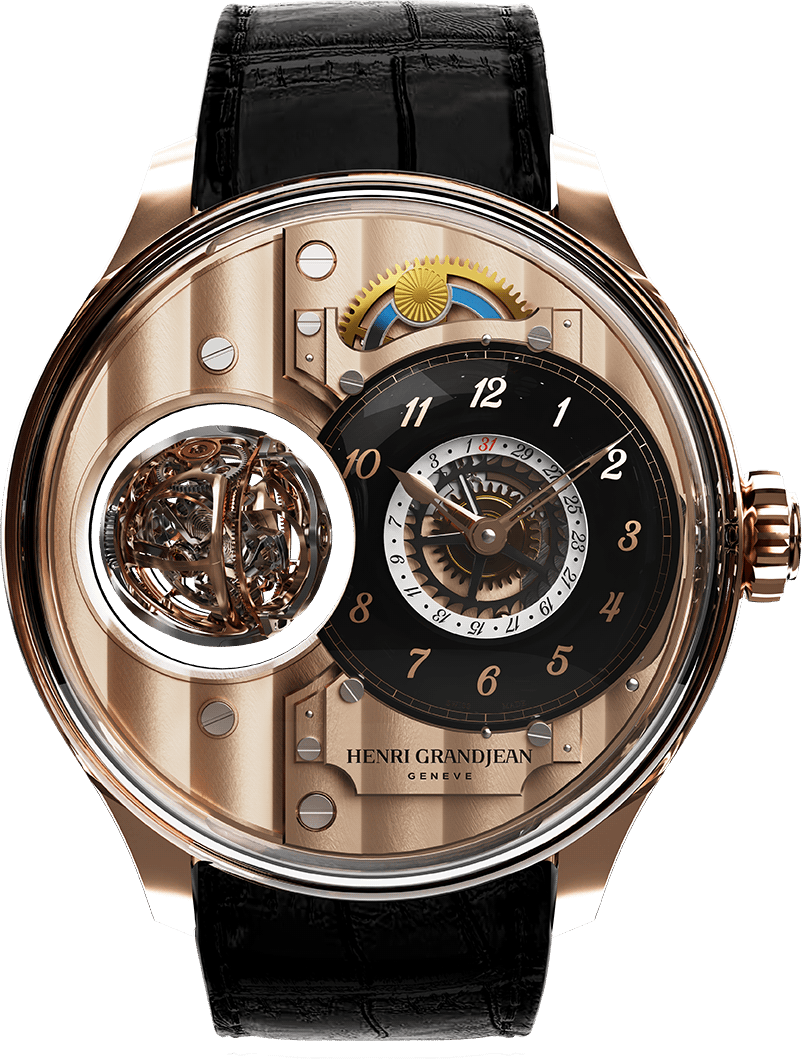 Henri Grandjean Black Onyx with rose gold case and onyx dial
