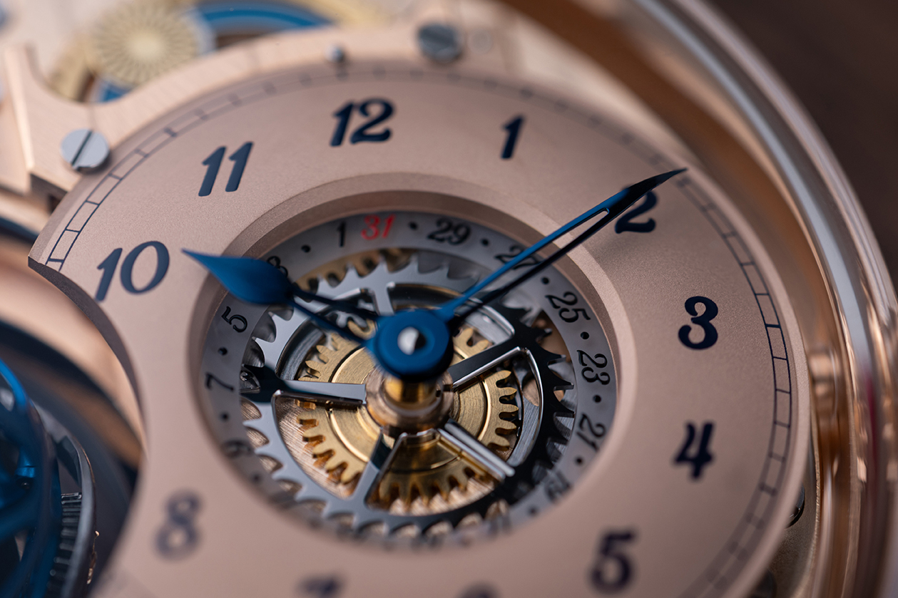 Blued steel hands detail